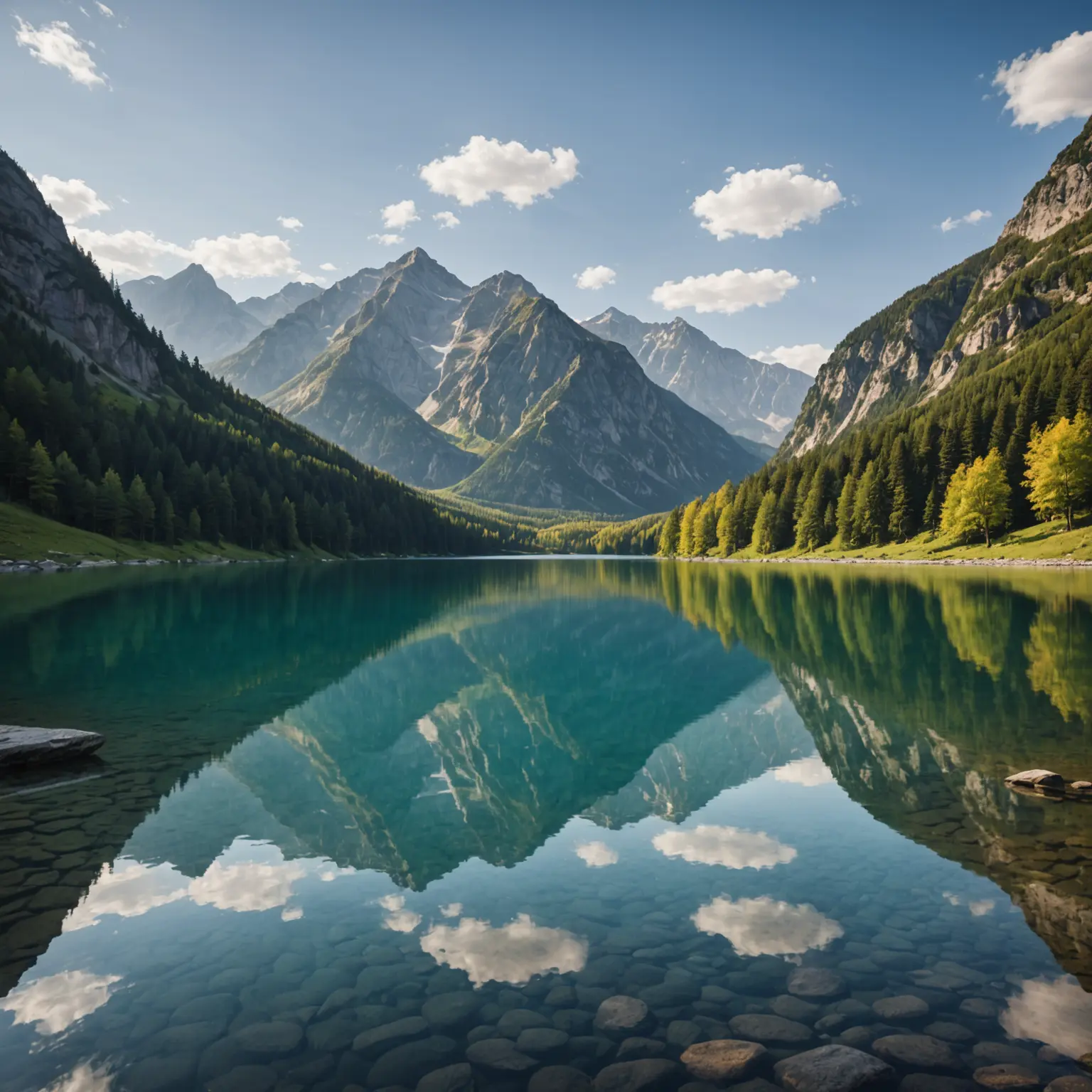 Mountain lake reflected in still water — The Calm Within
